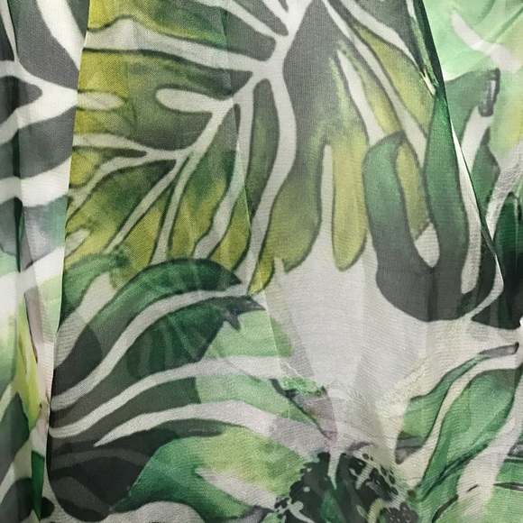 Palm Print Plunge Wrap Front Maxi Dress - Picture 3 of 5